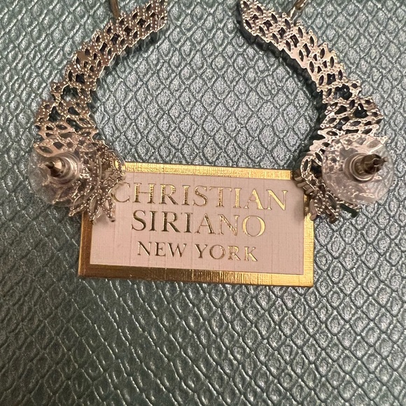 Christian Siriano Cubic Zorconia Climber Earrings - Picture 3 of 7